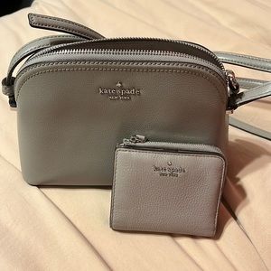 Kate Spade grey Purse with matching Wallet